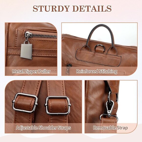 Women’s Vegan Leather Backpack Purse Convertible Fashion Travel Work Bag main image 7